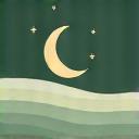 Εικονίδιο ύπνου και ξεκούρασης με φεγγάρι και αστέρια