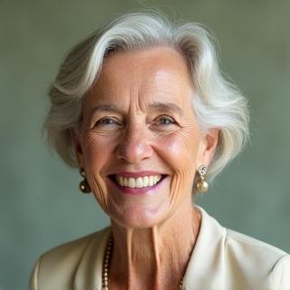 Πορτρέτο της Φωτεινής, μίας χαμογελαστής Ελληνίδας γυναίκας 60 ετών