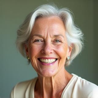 Πορτρέτο της Μαρίας, μίας χαμογελαστής Ελληνίδας γυναίκας 55 ετών