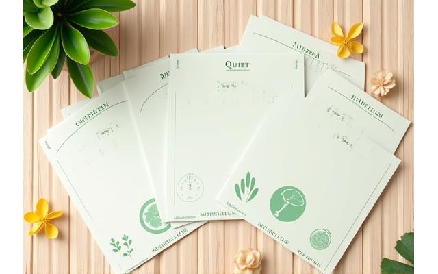 Κάρτες στρατηγικών ψηφιακής αποτοξίνωσης με σύμβολα ηρεμίας και εστίασης