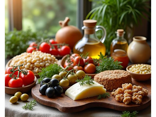 Πλούσια ποικιλία μεσογειακών λειτουργικών τροφίμων