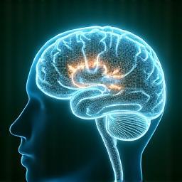 Εικόνα αφηρημένου εγκεφαλικού χάρτη με φωτεινά σημεία, σύμβολο γνωστικής υγείας