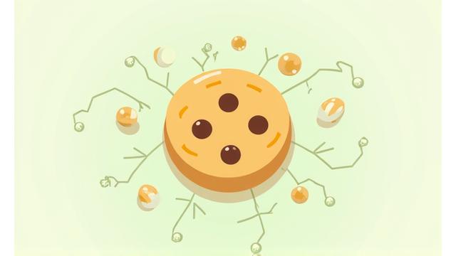 Εικονίδιο cookie με αφηρημένα γραφικά παρακολούθησης δεδομένων